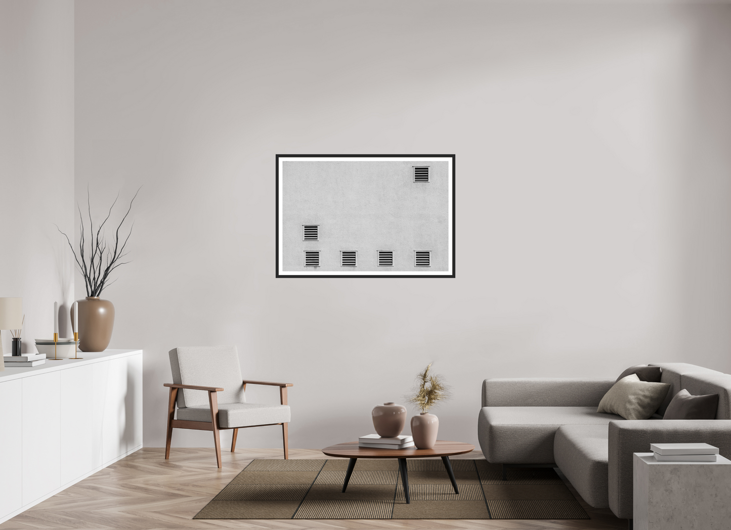 Odds - Minimalistische Schwarzweiß-Architekturfotografie - Hochwertiger Abzug in Galeriequalität