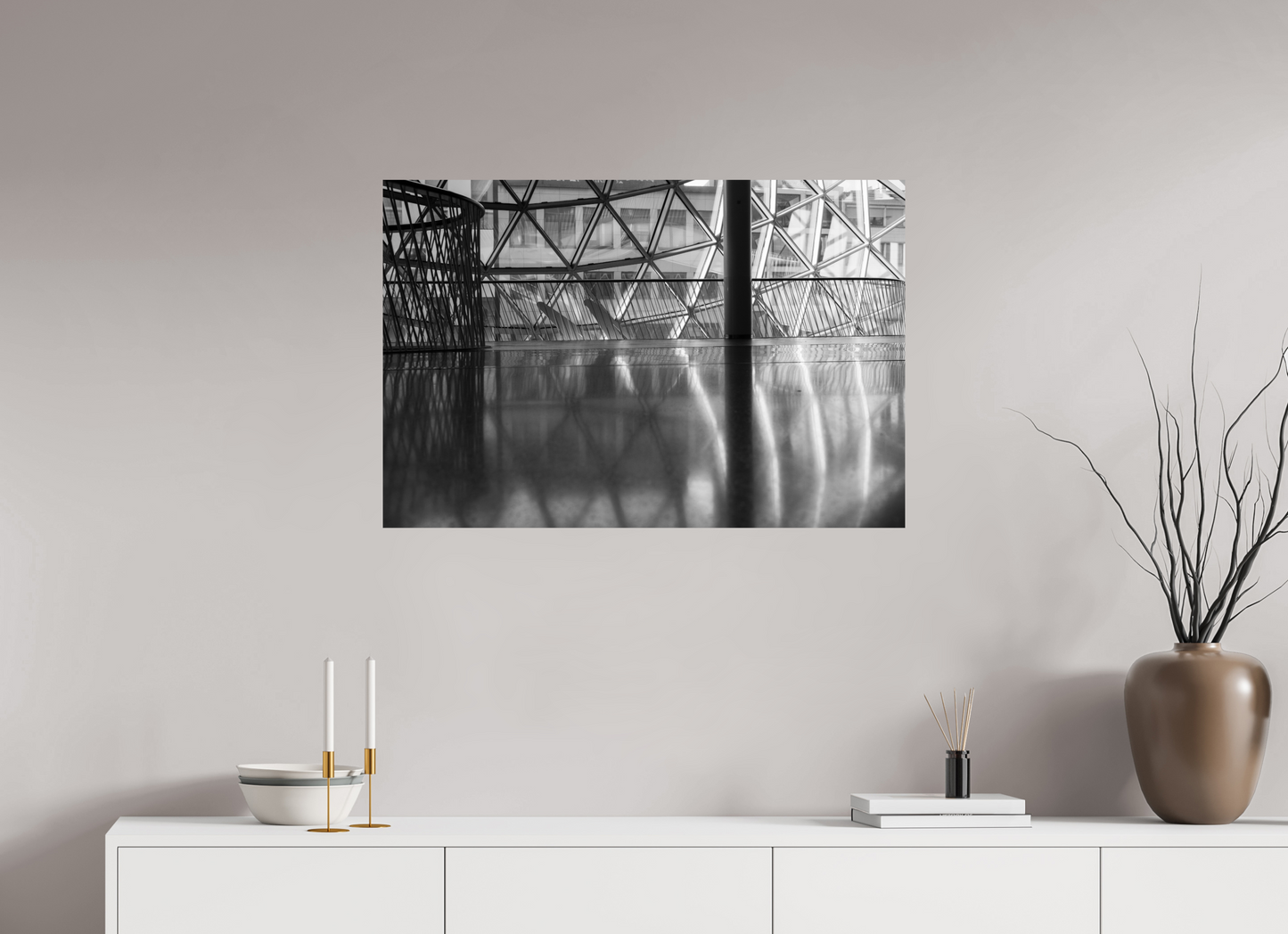 90 x 60 cm, Ilford Photo Print Polished - Schwarzweiß-Architekturfotografie - Hochwertiger Abzug in Galeriequalität