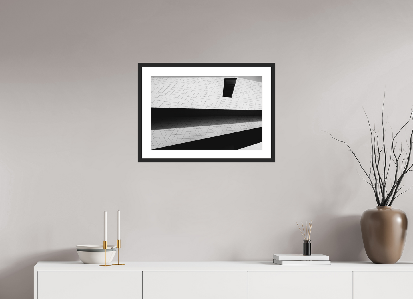 Triangles - Schwarzweiß-Architekturfotografie - Hochwertiger Abzug in Galeriequalität