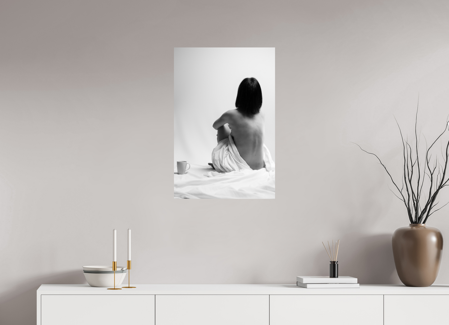 Absent - Schwarzweiß-Fotografie, Teilakt - Hochwertiger Abzug in Galeriequalität