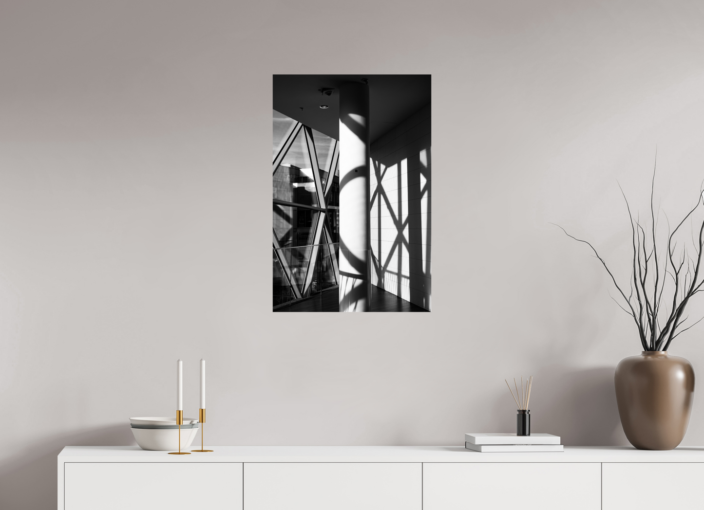 50 x 75 cm, Baryta Photo Print Cornered - Schwarzweiß-Architekturfotografie - Hochwertiger Abzug in Galeriequalität