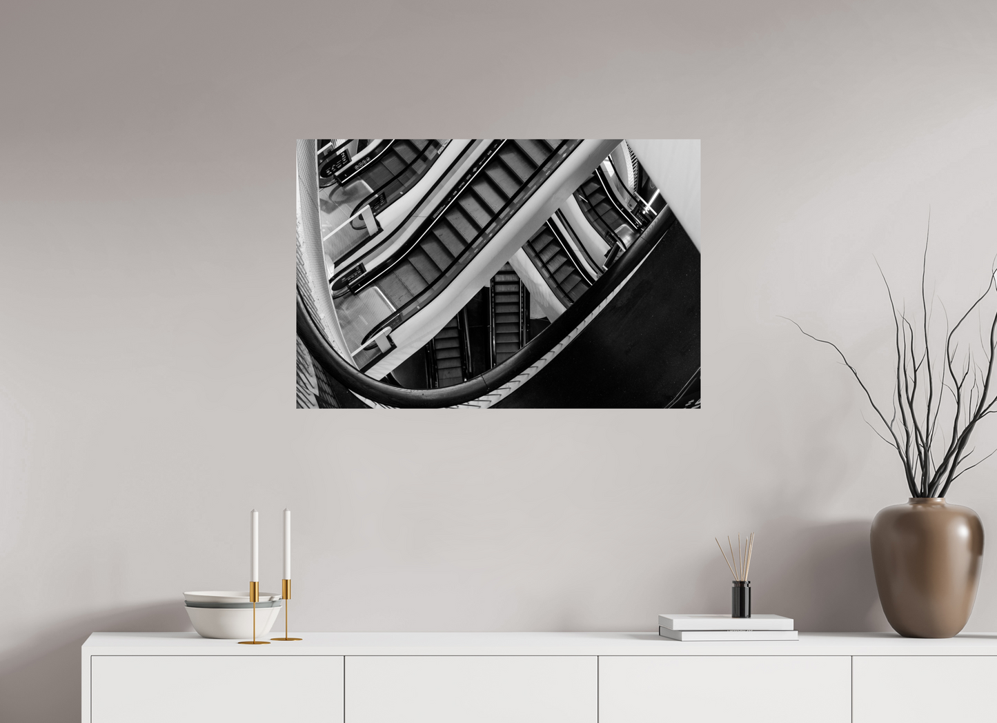 90 x 60 cm, Ilford Photo Print Labyrinth - Schwarzweiß-Architekturfotografie - Hochwertiger Abzug in Galeriequalität
