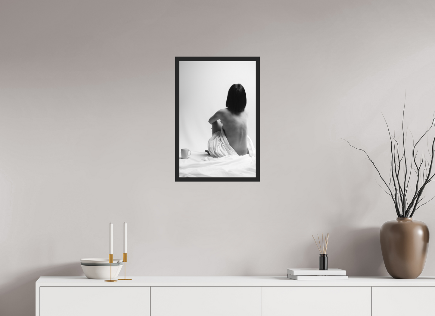 Absent - Schwarzweiß-Fotografie, Teilakt - Hochwertiger Abzug in Galeriequalität