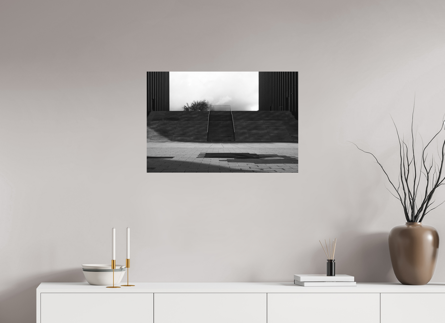 End - Schwarzweiß-Architekturfotografie - Hochwertiger Abzug in Galeriequalität