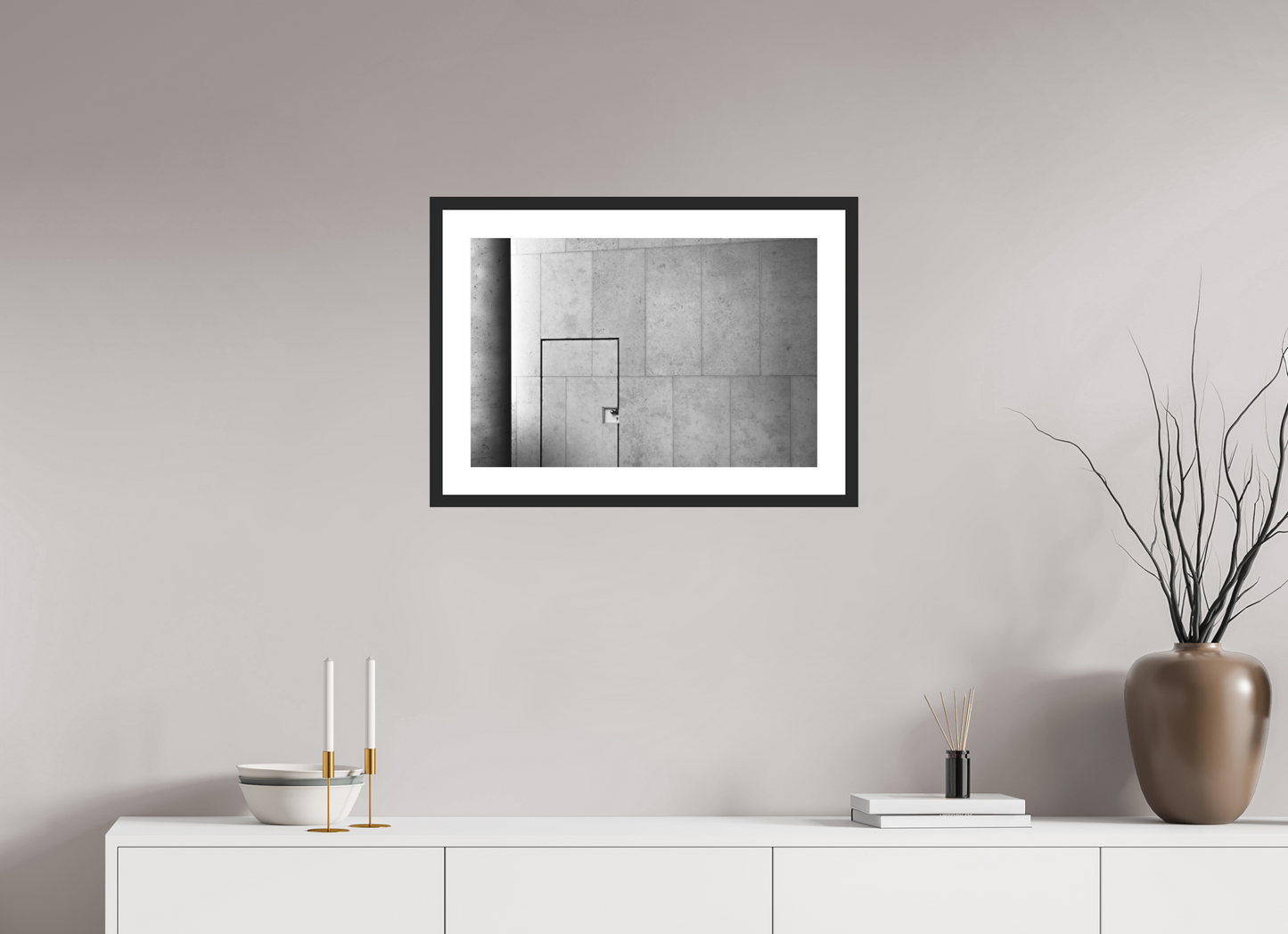 60 x 40 cm, Ilford Framed with Passepartout and Premium Glass Shut - Schwarzweiß-Architekturfotografie - Hochwertiger Abzug in Galeriequalität