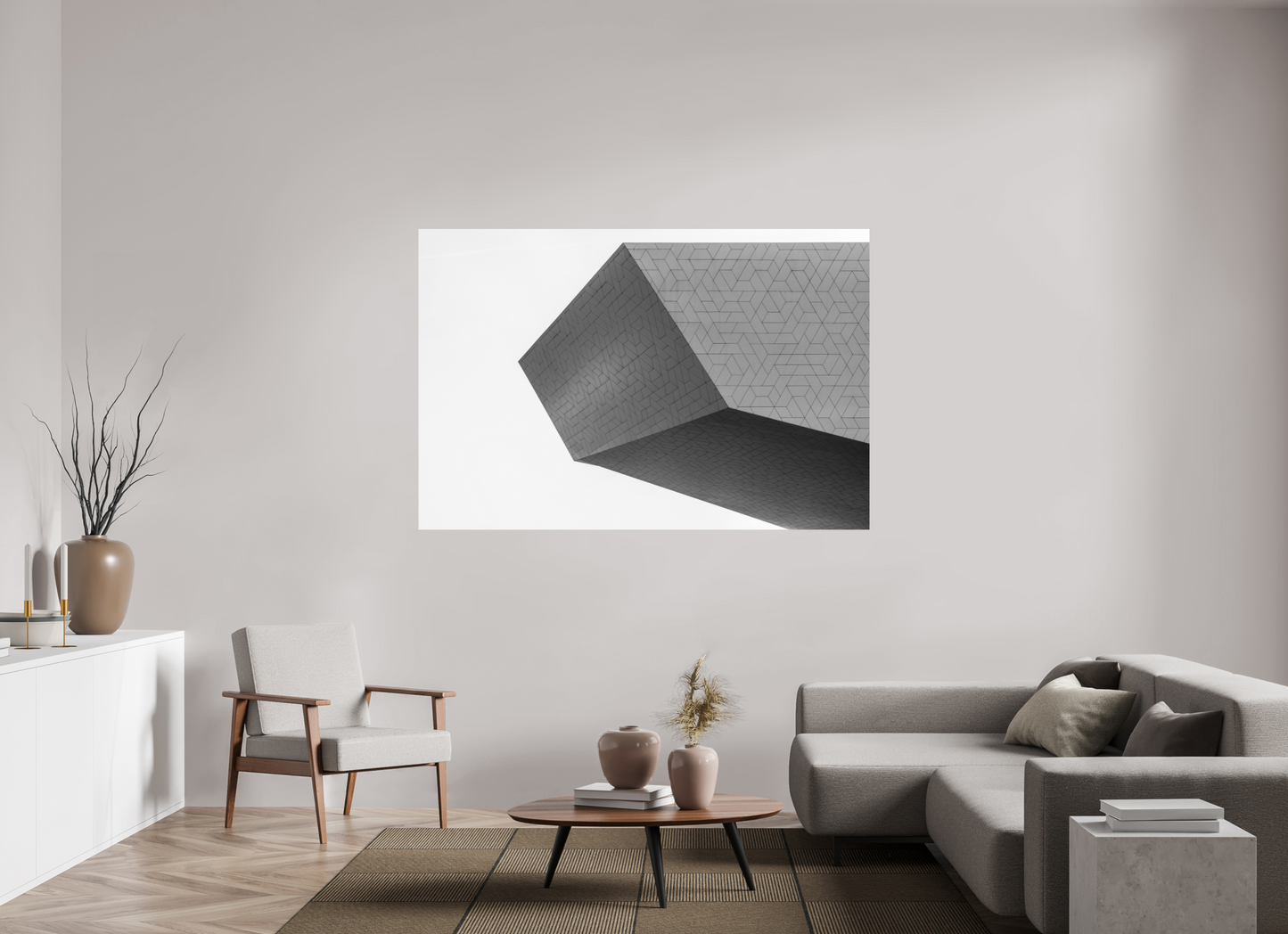 180 x 120 cm, Ilford Photo Print Intruder - Schwarzweiß-Architekturfotografie - Hochwertiger Abzug in Galeriequalität
