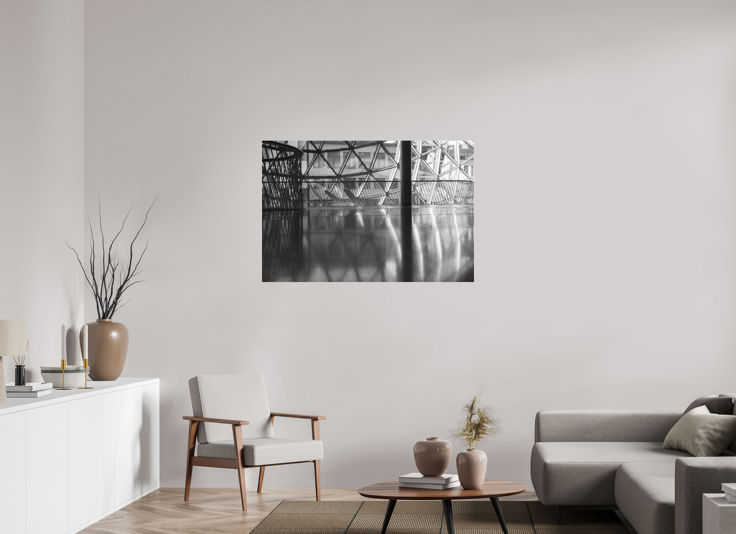 120 x 80 cm, Ilford on Aluminium behind Acrylic Glass Polished - Schwarzweiß-Architekturfotografie - Hochwertiger Abzug in Galeriequalität