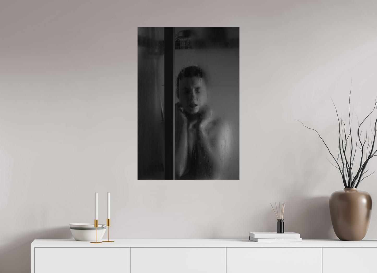 Rain - Schwarzweiß-Fotografie, Teilakt - Hochwertiger Abzug in Galeriequalität