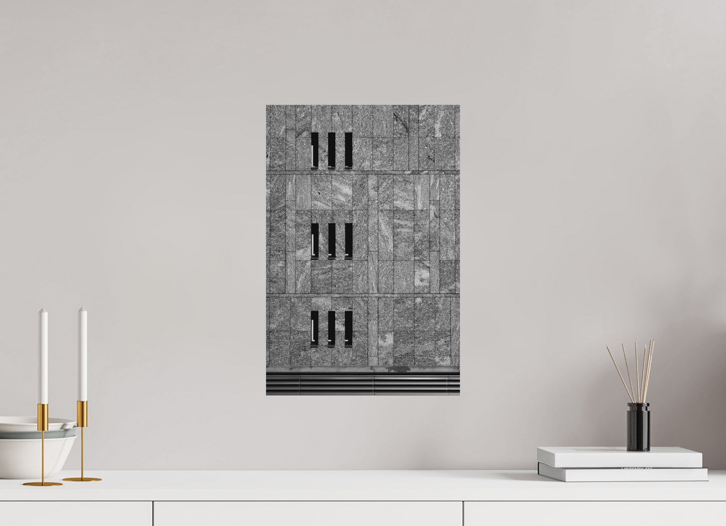 30 x 45 cm, Ilford on Aluminium Nine - Schwarzweiß-Architekturfotografie - Hochwertiger Abzug in Galeriequalität