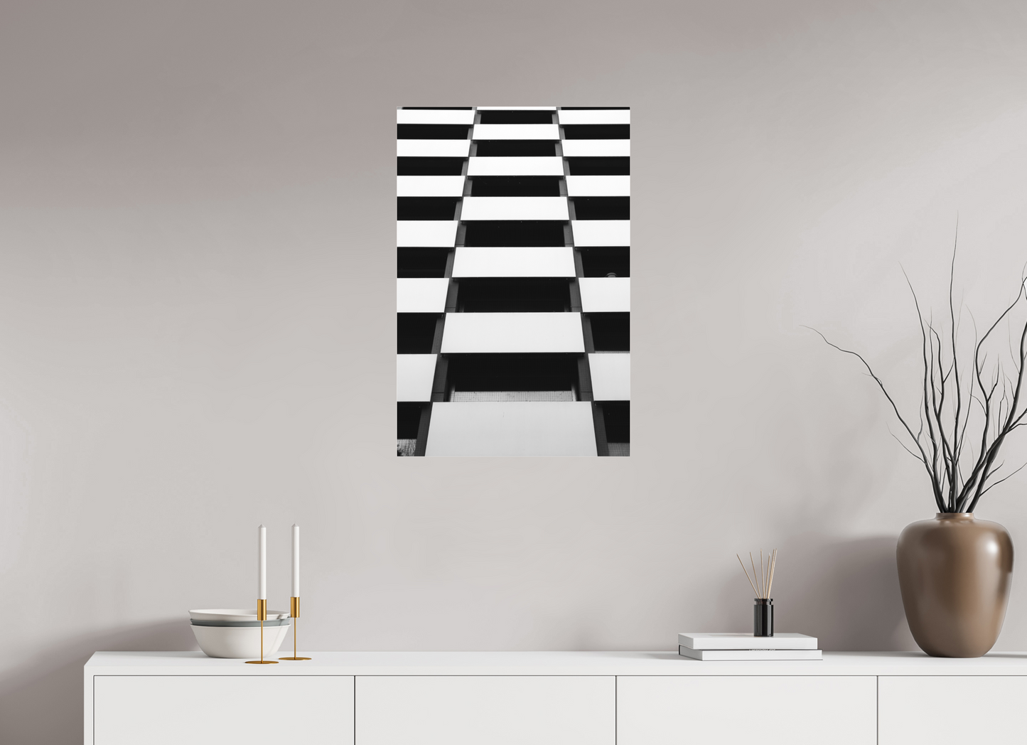 Checkers - Schwarzweiß-Architekturfotografie - Hochwertiger Abzug in Galeriequalität