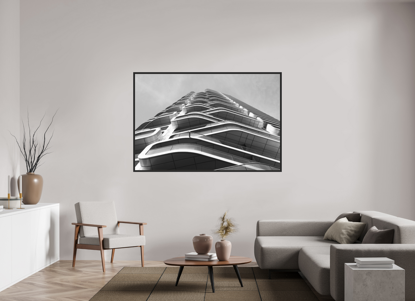 Interlaced - Schwarzweiß-Architekturfotografie - Hochwertiger Abzug in Galeriequalität