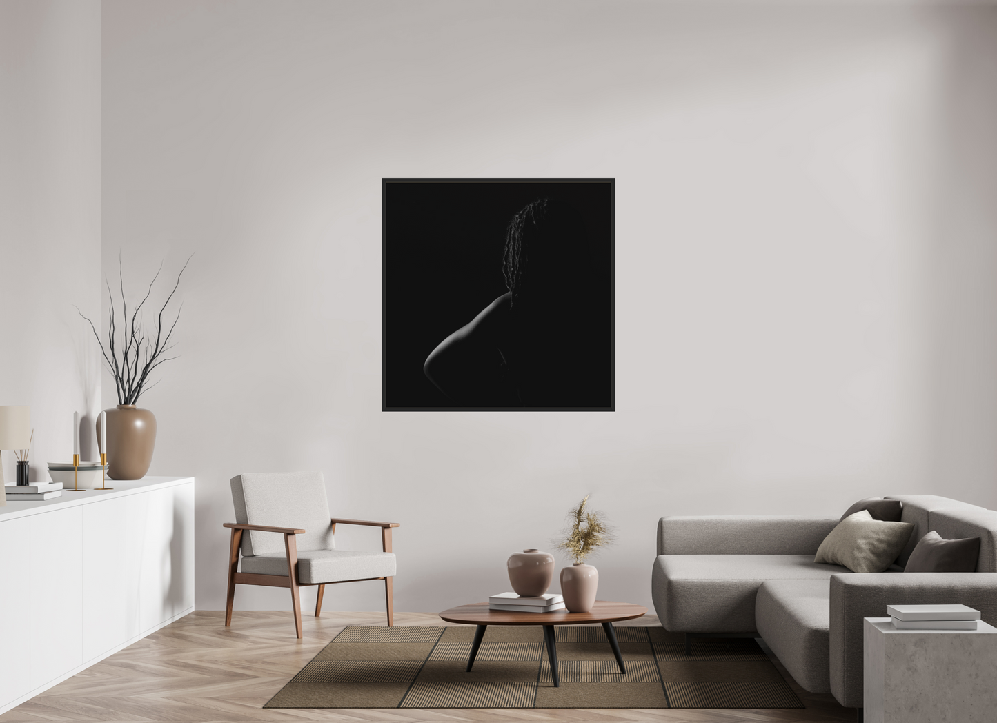 Crescent Moon III - Schwarzweiß-Fotografie, Teilakt - Hochwertiger Abzug in Galeriequalität Print