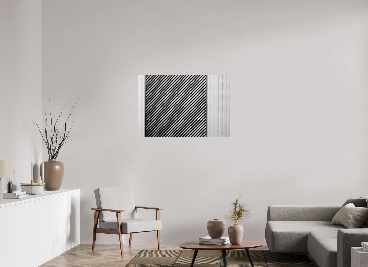 105 x 70 cm, Ilford Photo Print Strobe - Abstrakte Schwarzweiß-Fotografie - Hochwertiger Abzug in Galeriequalität