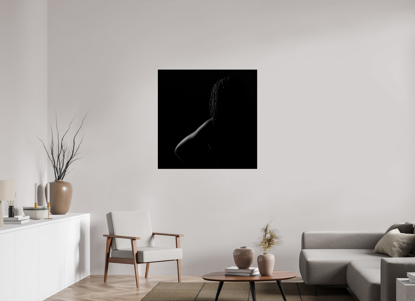 Crescent Moon III - Schwarzweiß-Fotografie, Teilakt - Hochwertiger Abzug in Galeriequalität Print