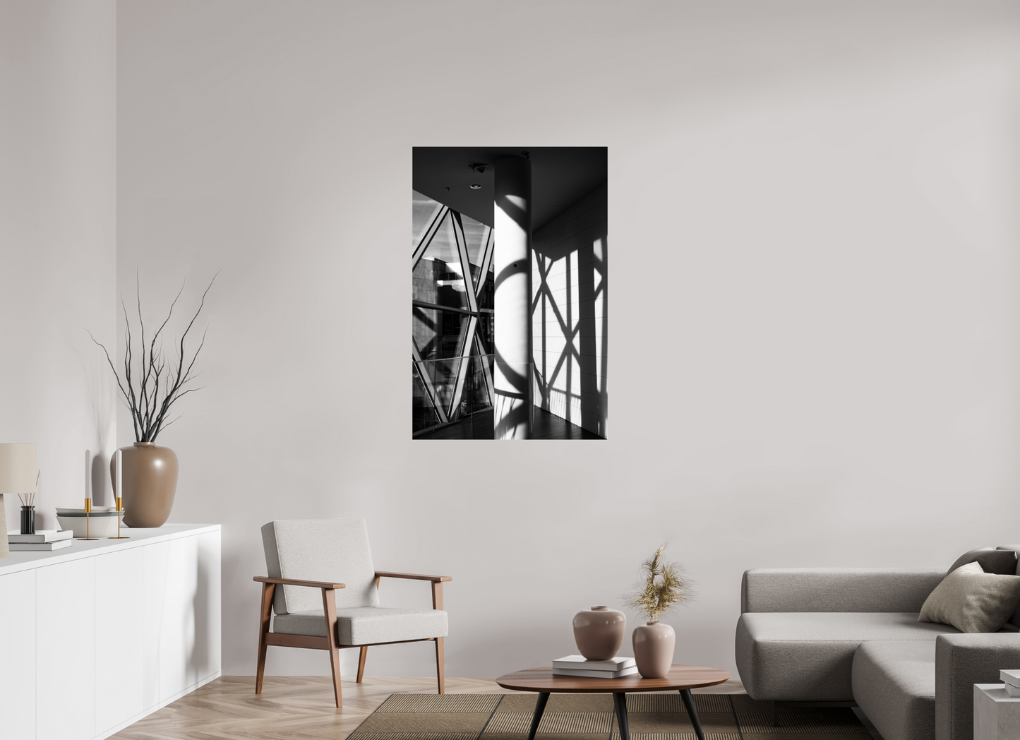 80 x 120 cm, Ilford Photo Print Cornered - Schwarzweiß-Architekturfotografie - Hochwertiger Abzug in Galeriequalität