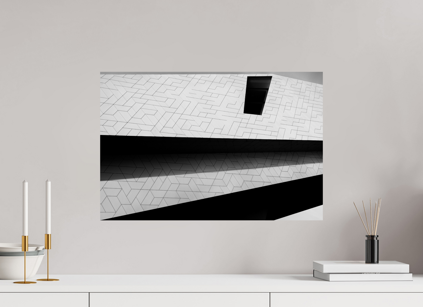 Triangles - Schwarzweiß-Architekturfotografie - Hochwertiger Abzug in Galeriequalität