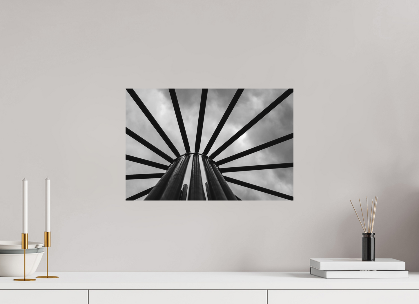 Rays - Abstrakte Schwarzweiß-Fotografie, Naheinstellung - Hochwertiger Abzug in Galeriequalität