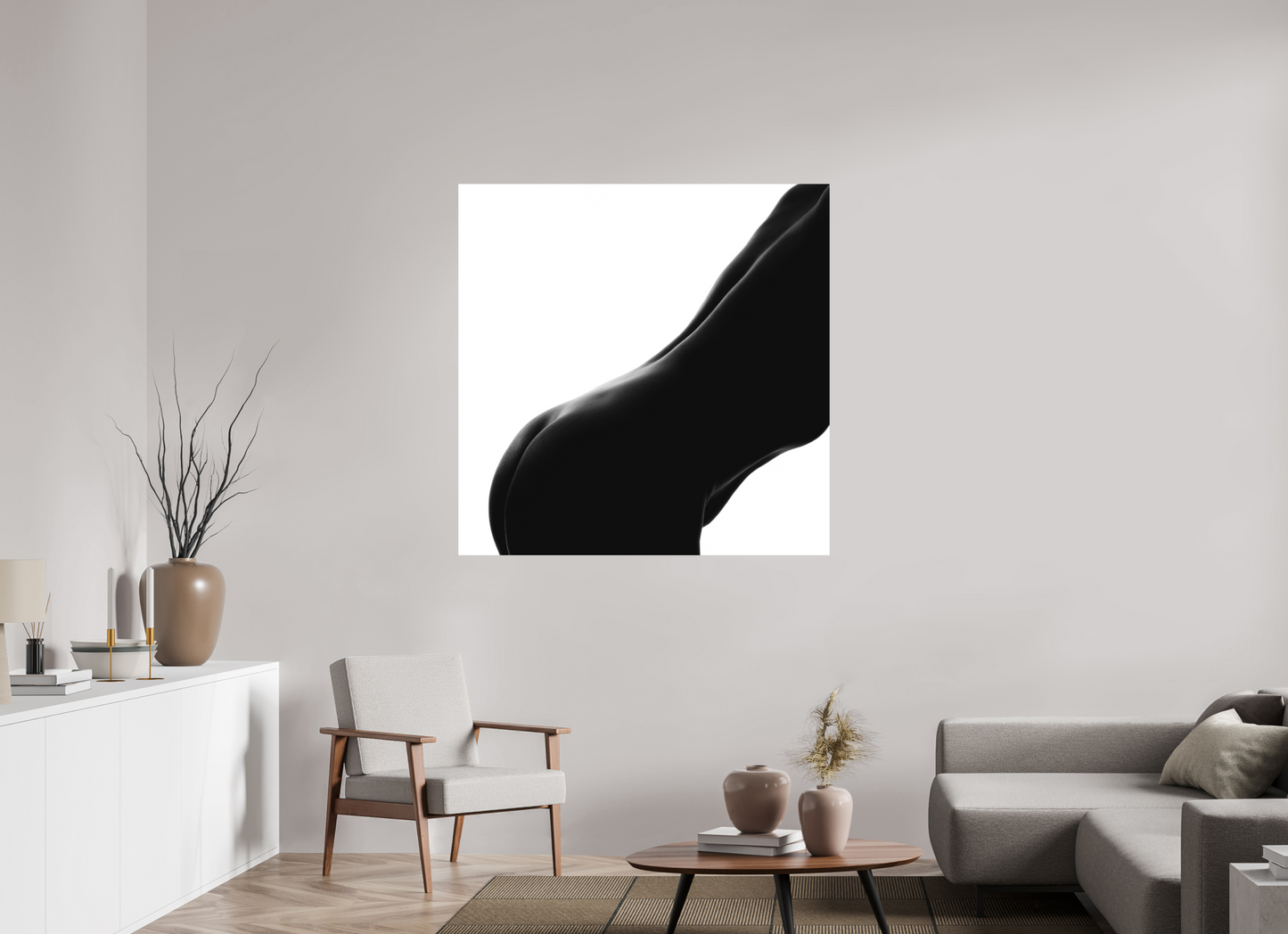 Silk - Schwarzweiß-Fotografie, Teilakt - Hochwertiger Abzug in Galeriequalität