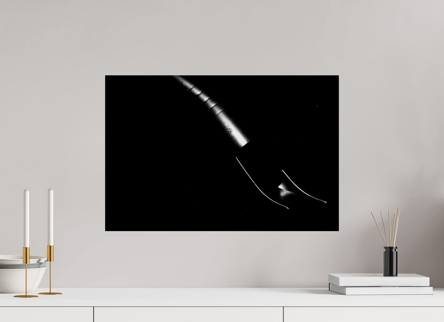 Slide - Abstrakte Minimalistische Schwarzweiß-Nachtfotografie - Hochwertiger Abzug in Galeriequalität