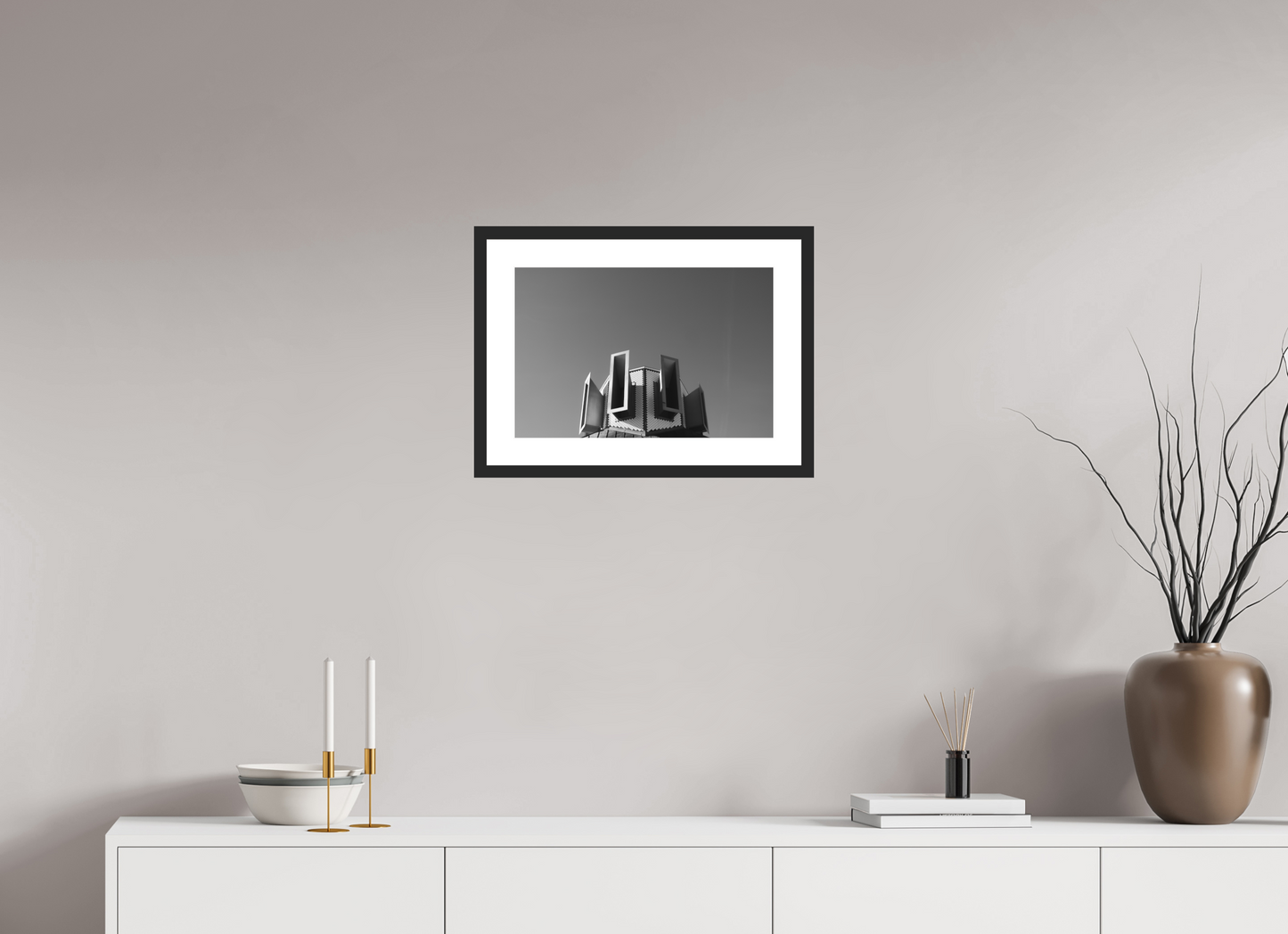 Horns - Abstrakte Schwarzweiß-Architekturfotografie - Hochwertiger Abzug in Galeriequalität