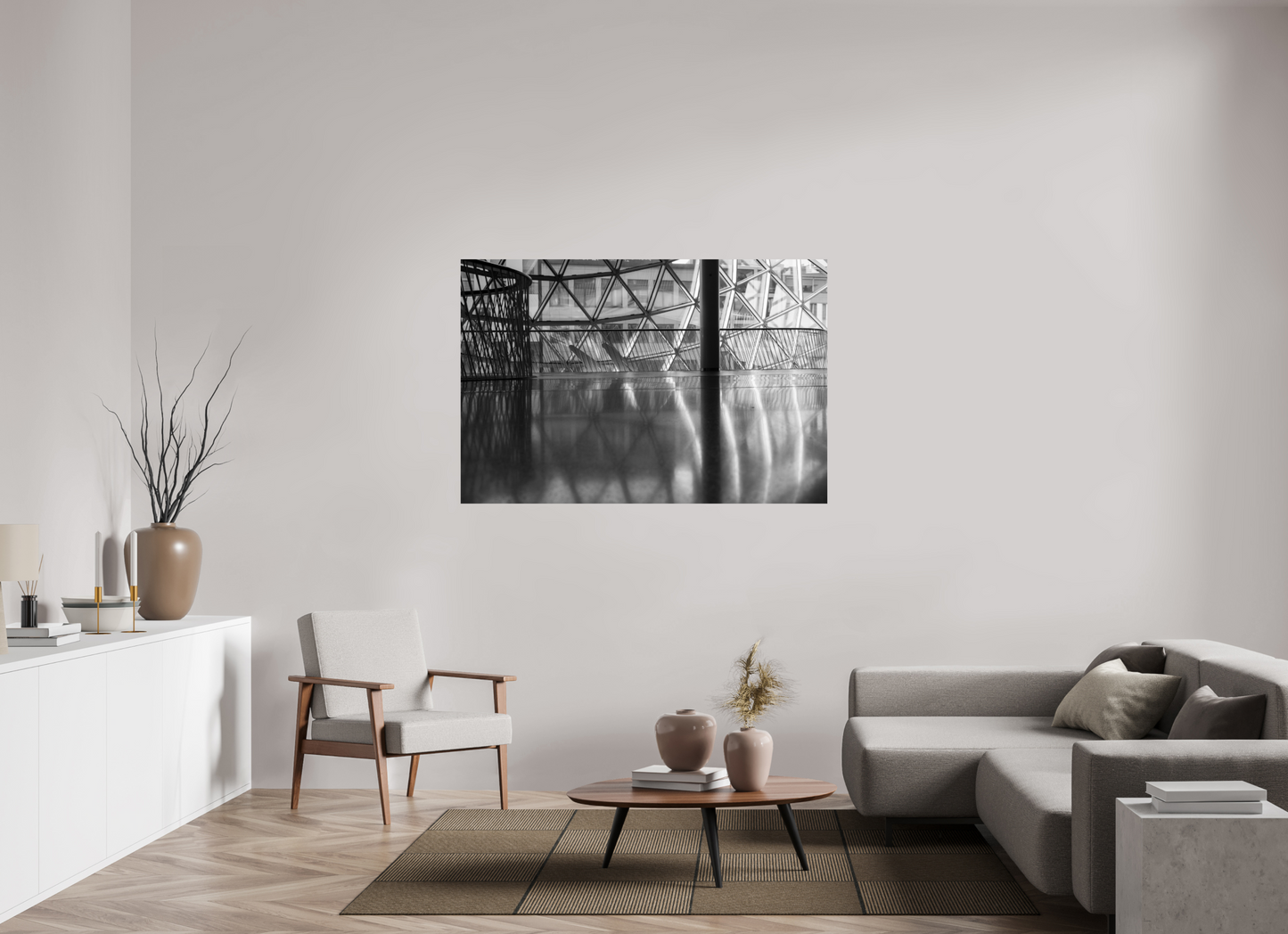 150 x 100 cm, Ilford Photo Print Polished - Schwarzweiß-Architekturfotografie - Hochwertiger Abzug in Galeriequalität