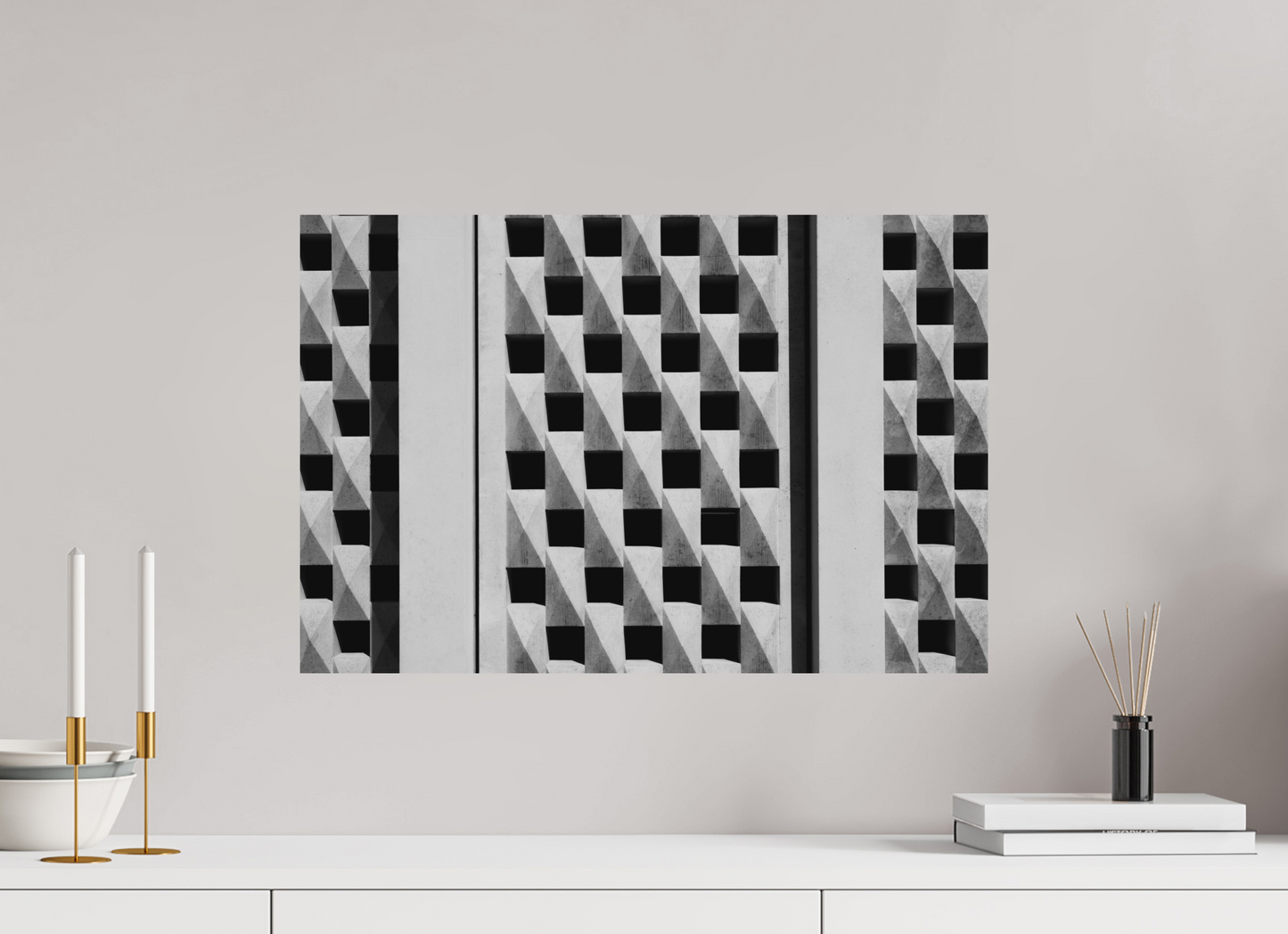 60 x 40 cm, Ilford on Aluminium Waffle - Abstrakte Schwarzweiß-Fotografie - Hochwertiger Abzug in Galeriequalität