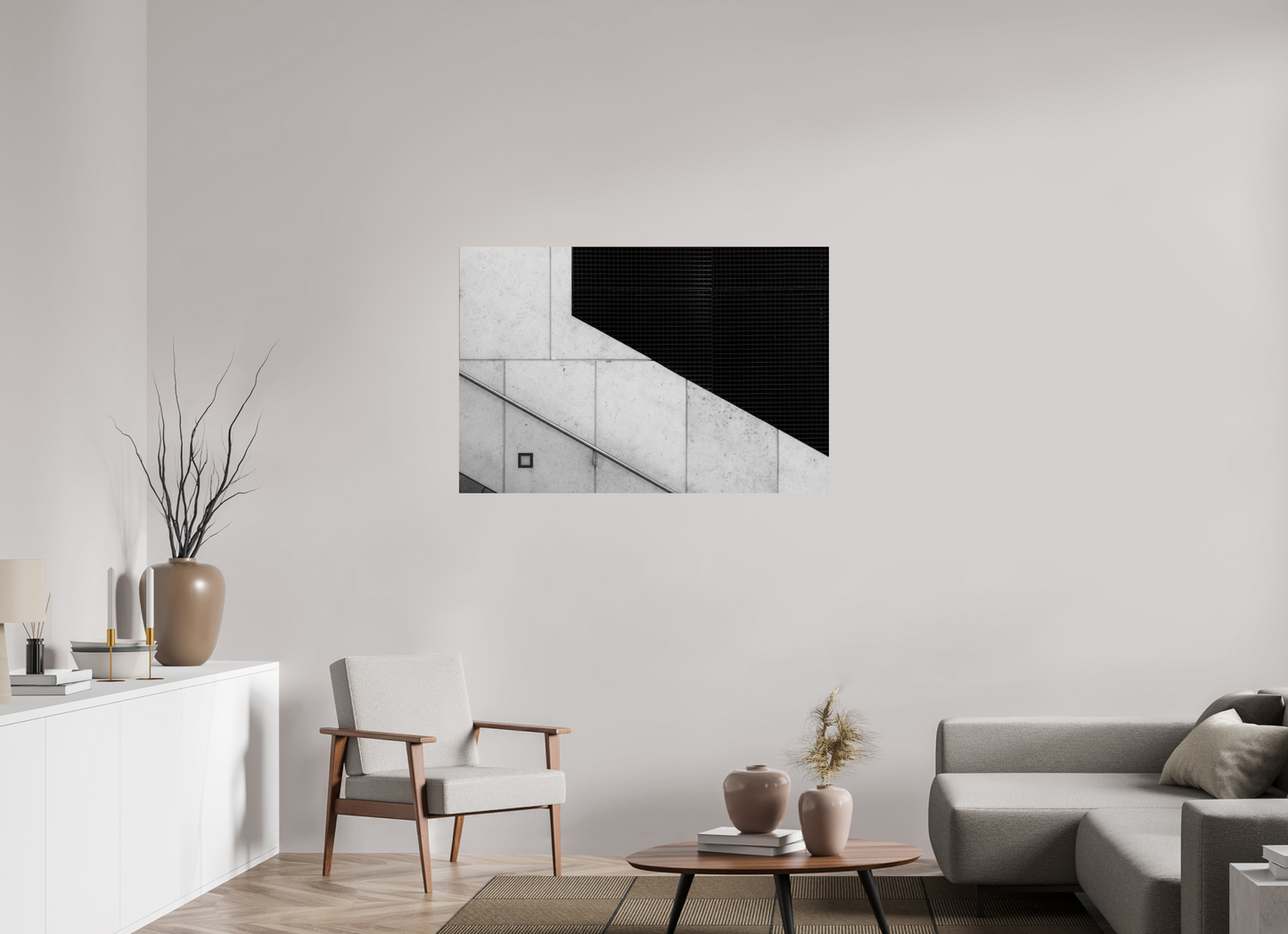 120 x 80 cm, Ilford Photo Print Cut - Abstrakte Schwarzweiß-Fotografie - Hochwertiger Abzug in Galeriequalität