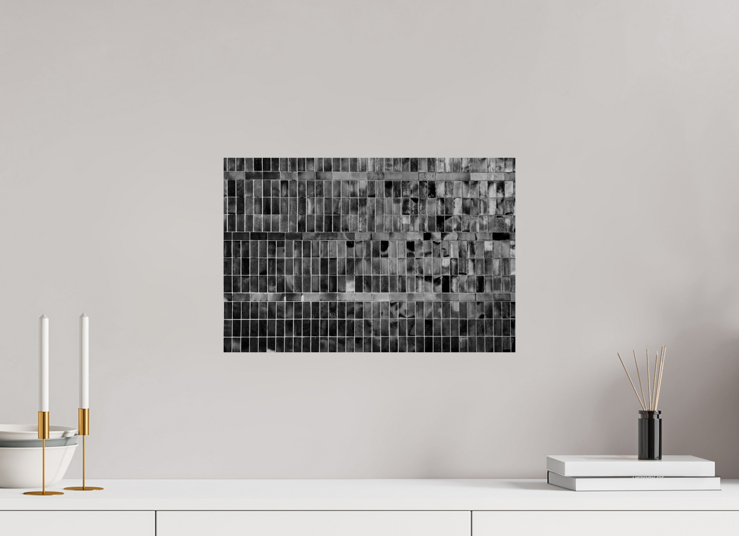 Tiles - Schwarzweiß-Fotografie, Naheinstellung - Hochwertiger Abzug in Galeriequalität