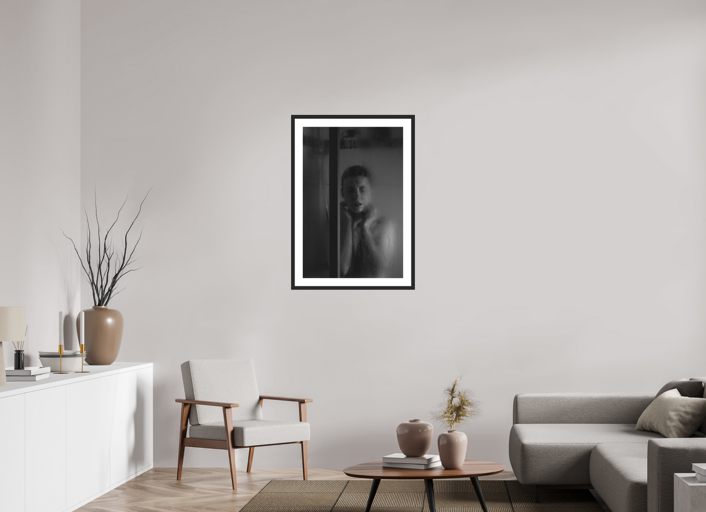 Rain - Schwarzweiß-Fotografie, Teilakt - Hochwertiger Abzug in Galeriequalität