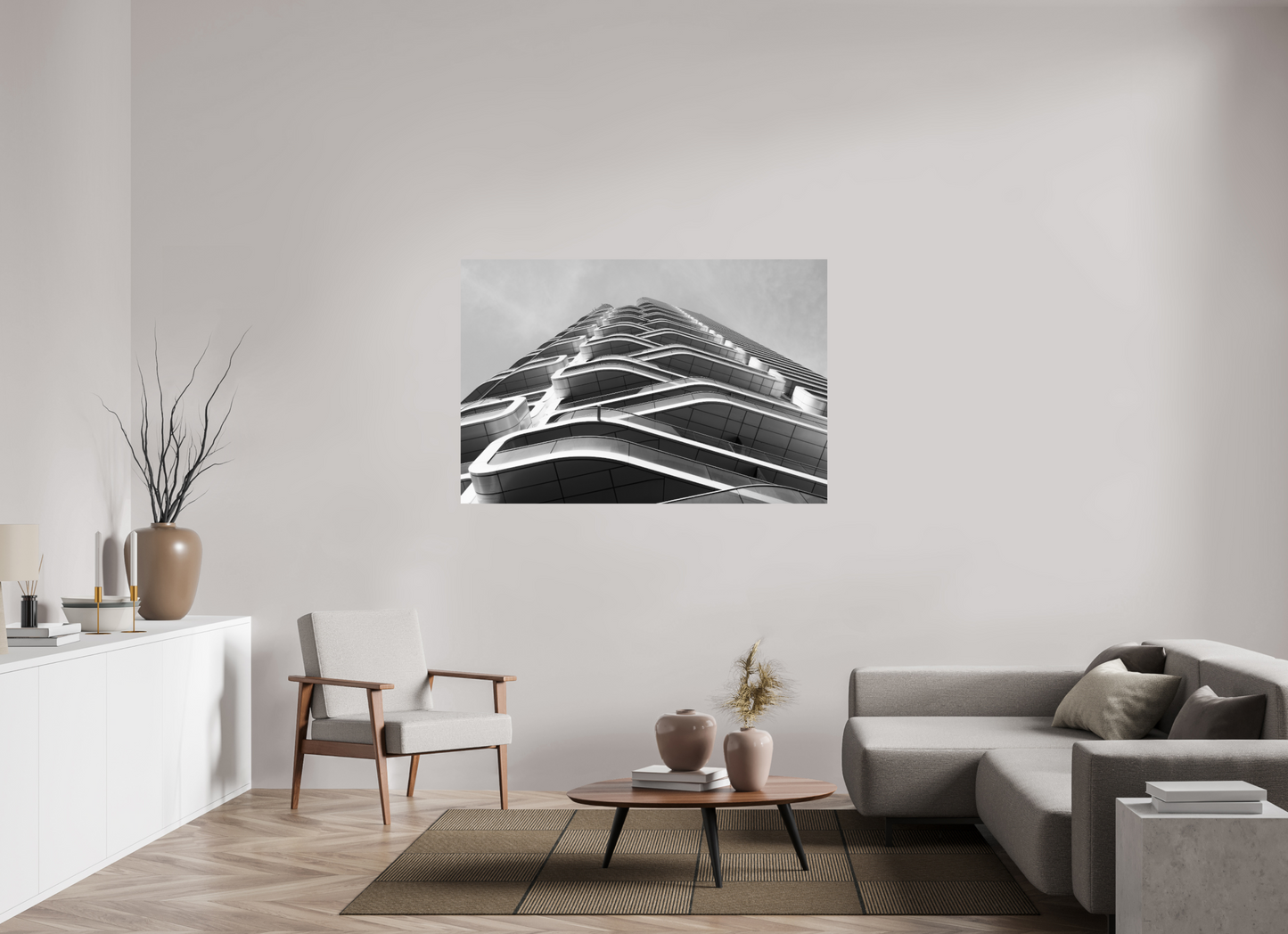 Interlaced - Schwarzweiß-Architekturfotografie - Hochwertiger Abzug in Galeriequalität
