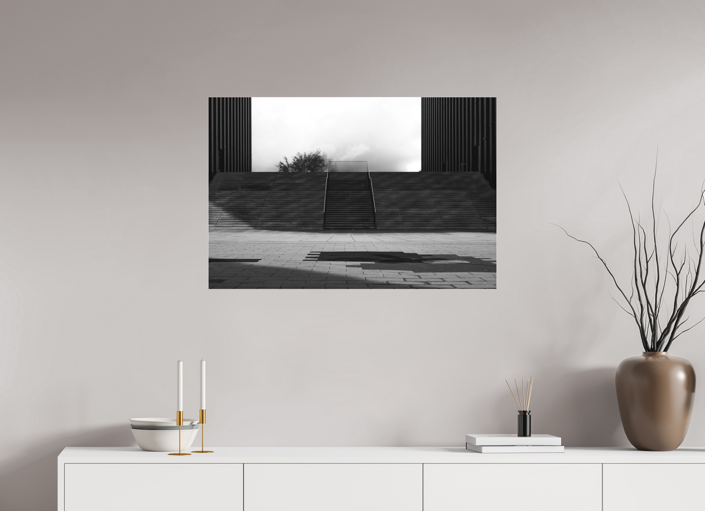 End - Schwarzweiß-Architekturfotografie - Hochwertiger Abzug in Galeriequalität
