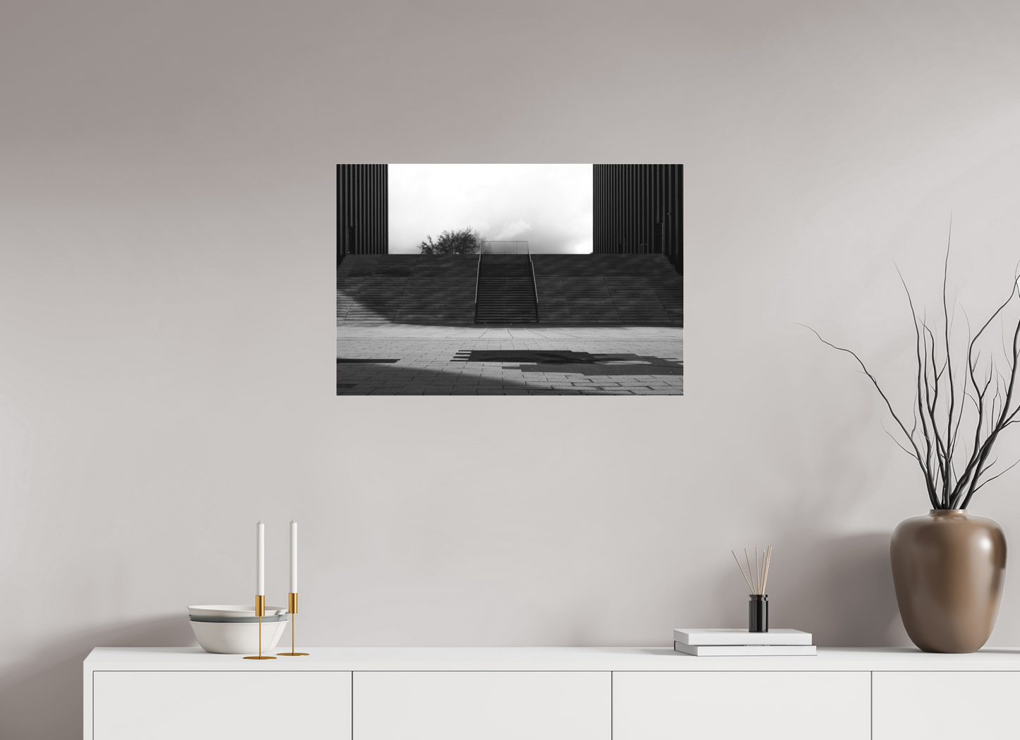 End - Schwarzweiß-Architekturfotografie - Hochwertiger Abzug in Galeriequalität