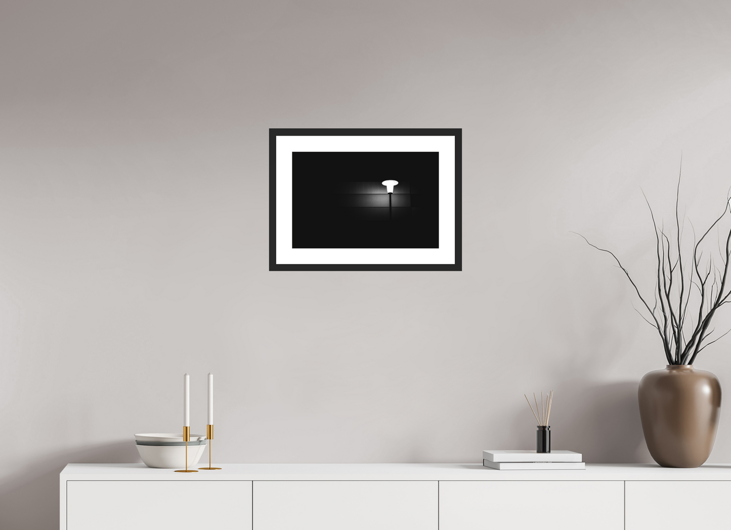 Epiphany - Minimalistische Schwarzweiß-Nachtfotografie - Hochwertiger Abzug in Galeriequalität
