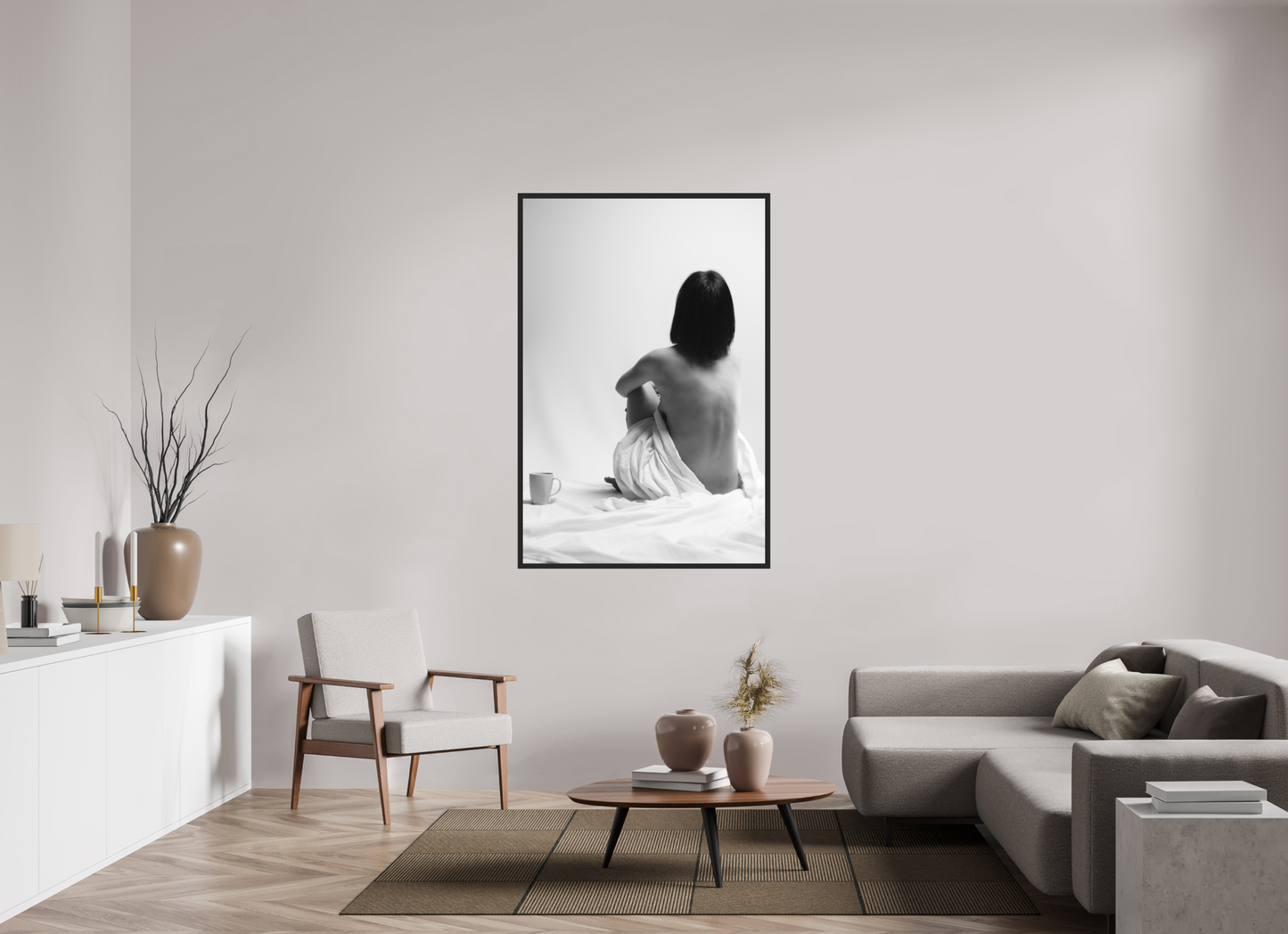 Absent - Schwarzweiß-Fotografie, Teilakt - Hochwertiger Abzug in Galeriequalität