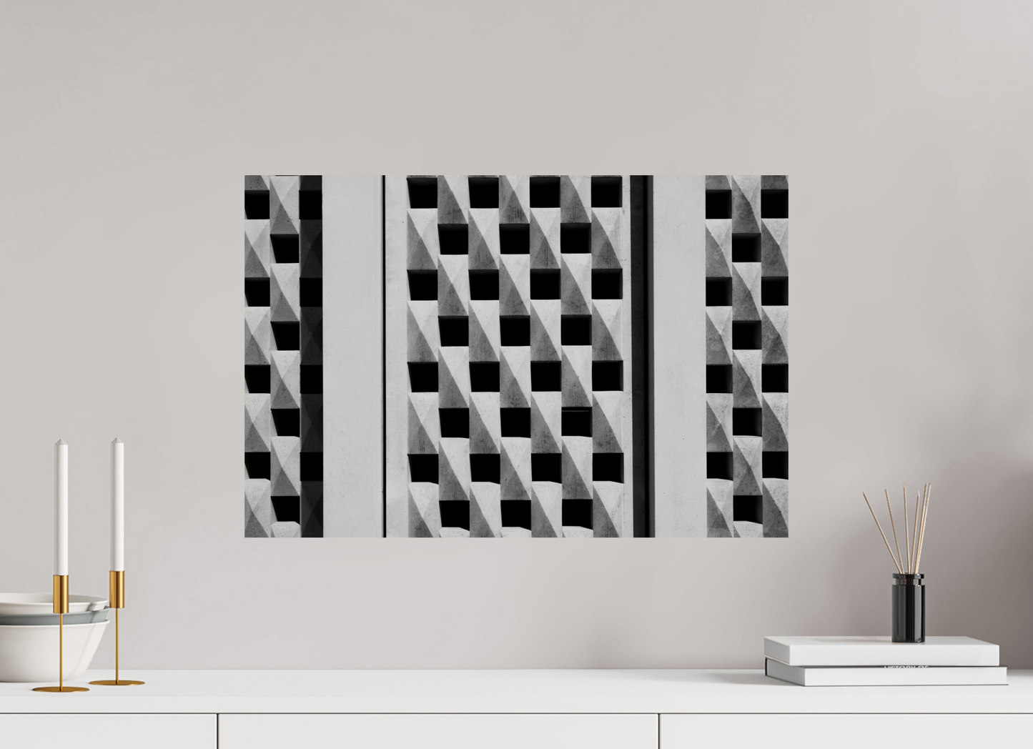 60 x 40 cm, Ilford Photo Print Waffle - Abstrakte Schwarzweiß-Fotografie - Hochwertiger Abzug in Galeriequalität