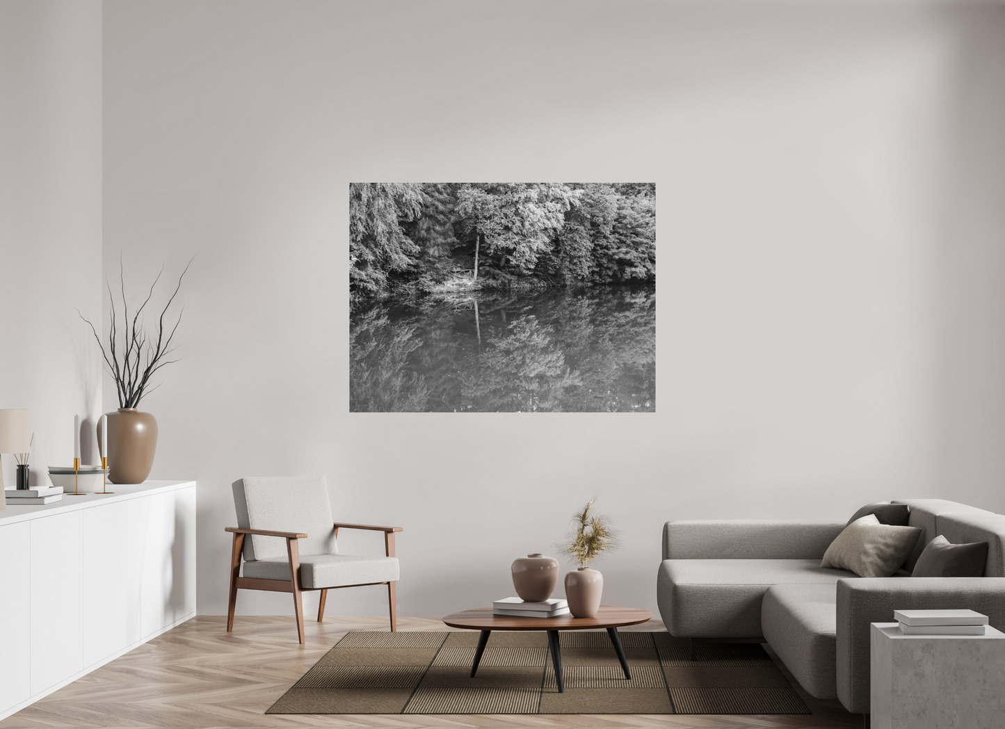 160 x 120 cm, Ilford on Aluminium Parallel - Schwarzweiß Landschaftsfotografie - Hochwertiger Abzug in Galeriequalität