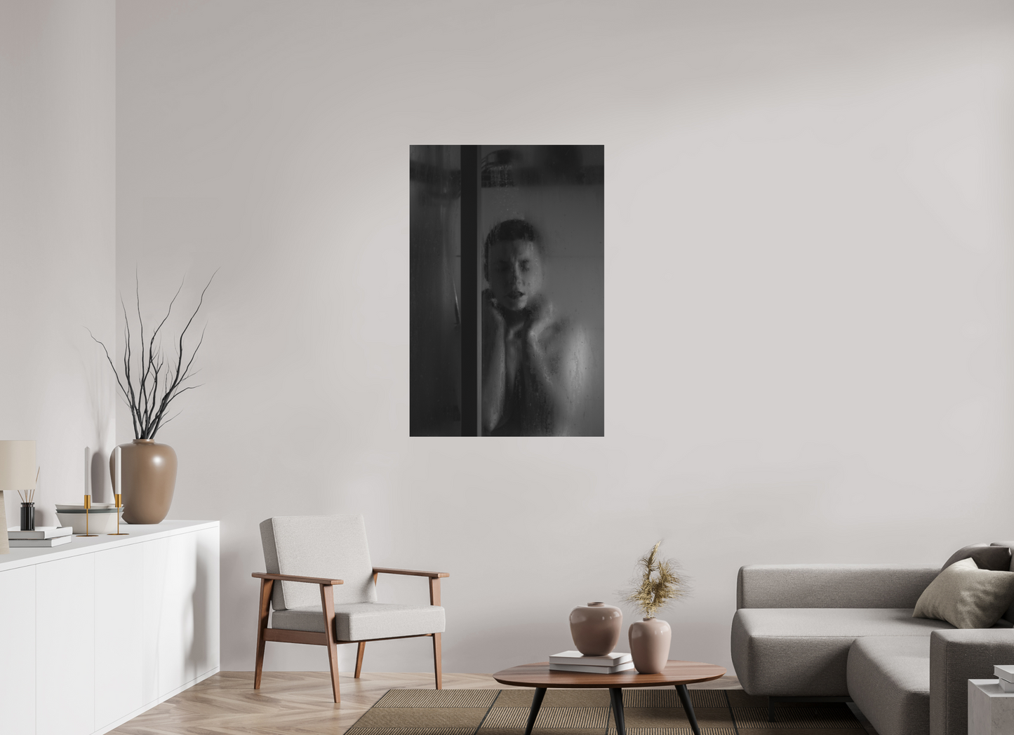 Rain - Schwarzweiß-Fotografie, Teilakt - Hochwertiger Abzug in Galeriequalität