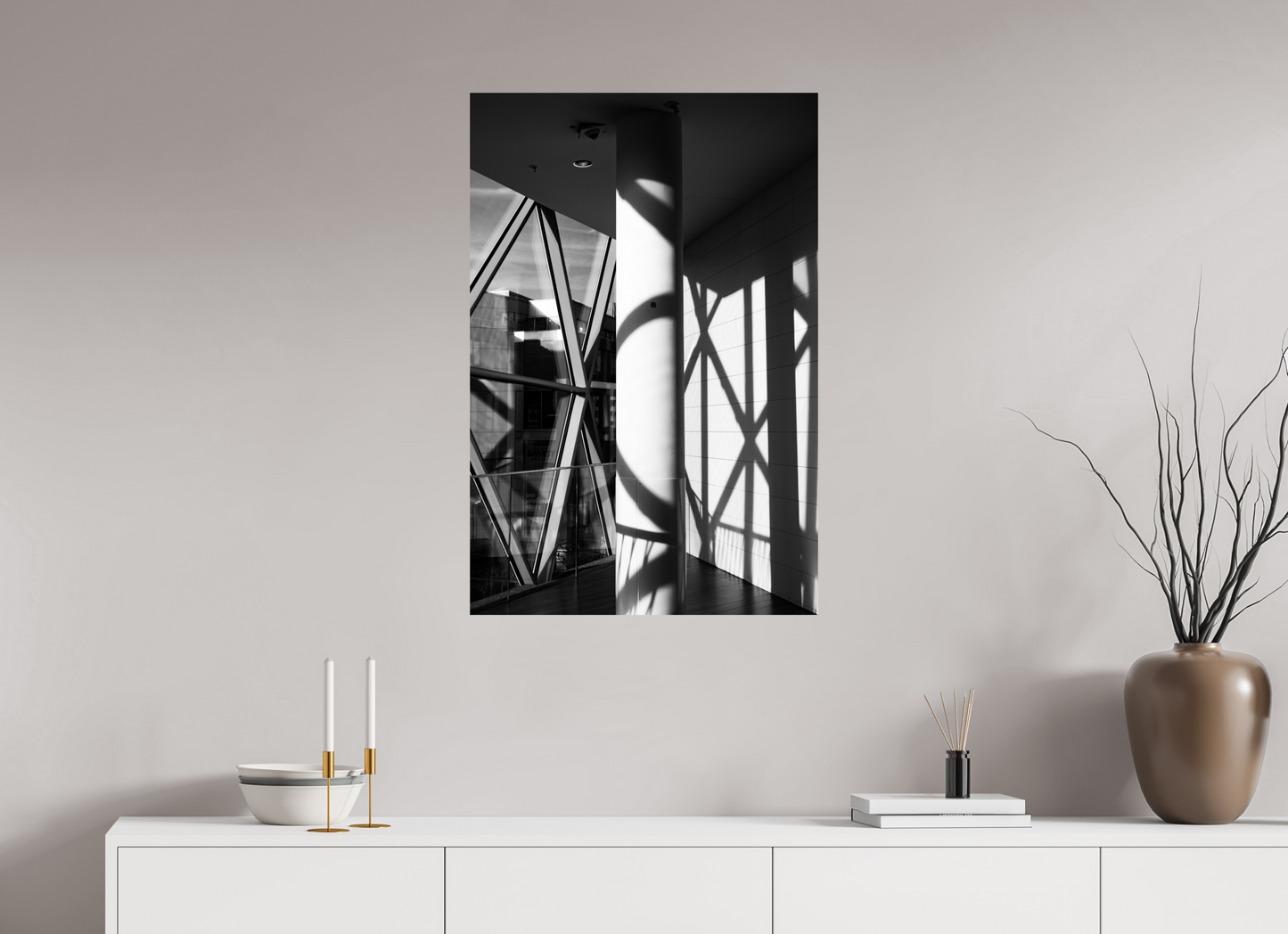 60 x 90 cm, Ilford Photo Print Cornered - Schwarzweiß-Architekturfotografie - Hochwertiger Abzug in Galeriequalität