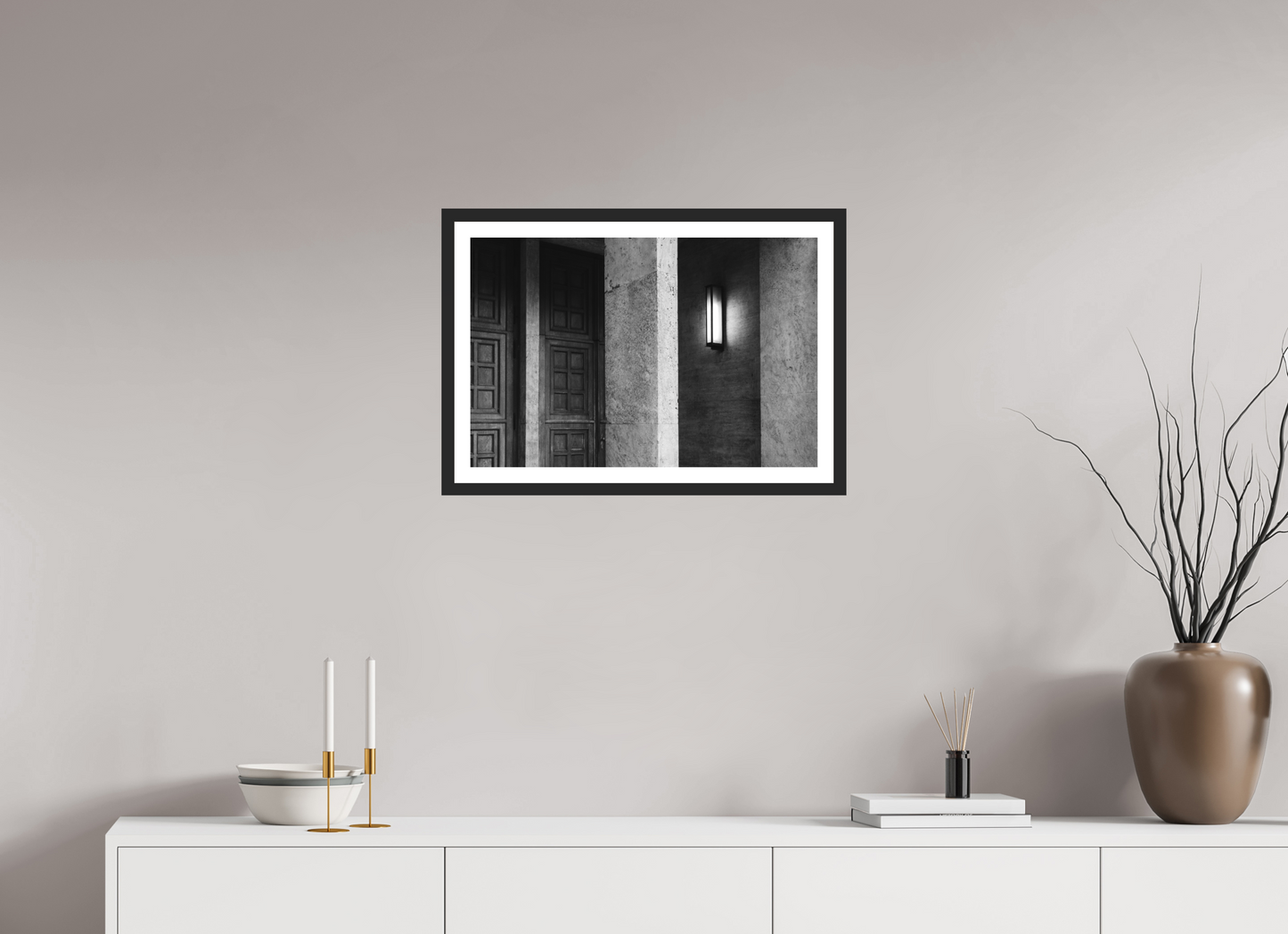 60 x 40 cm, Ilford on Aluminium, Framed with Border Beacon - Schwarzweiß-Fotokunst - Hochwertiger Abzug in Galeriequalität