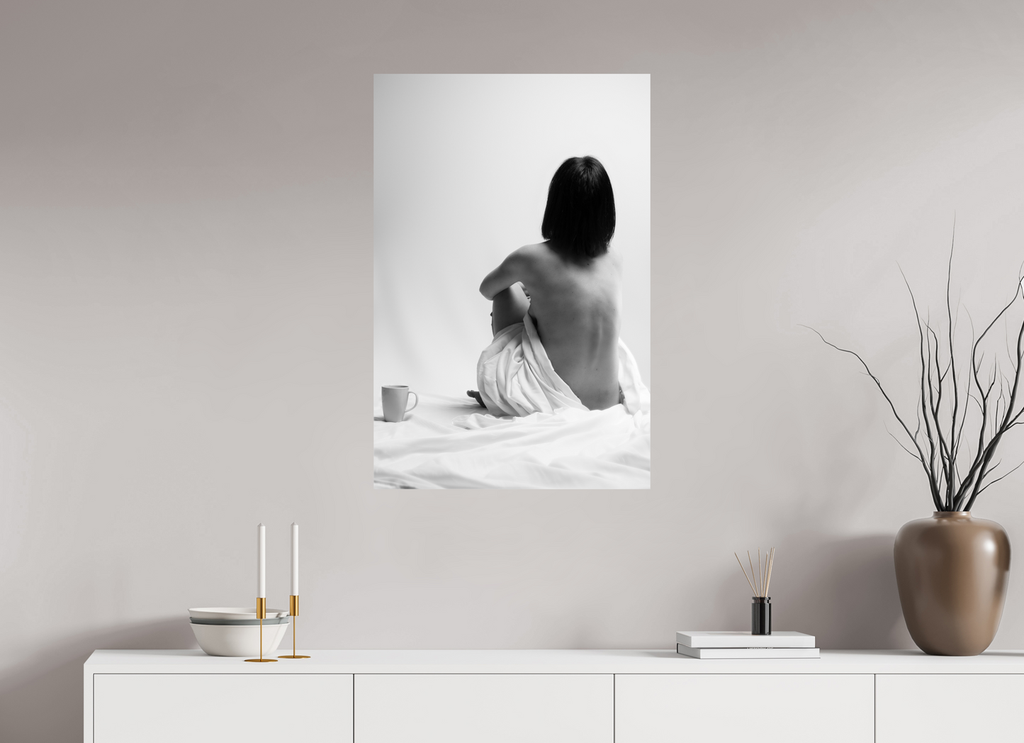 Absent - Schwarzweiß-Fotografie, Teilakt - Hochwertiger Abzug in Galeriequalität