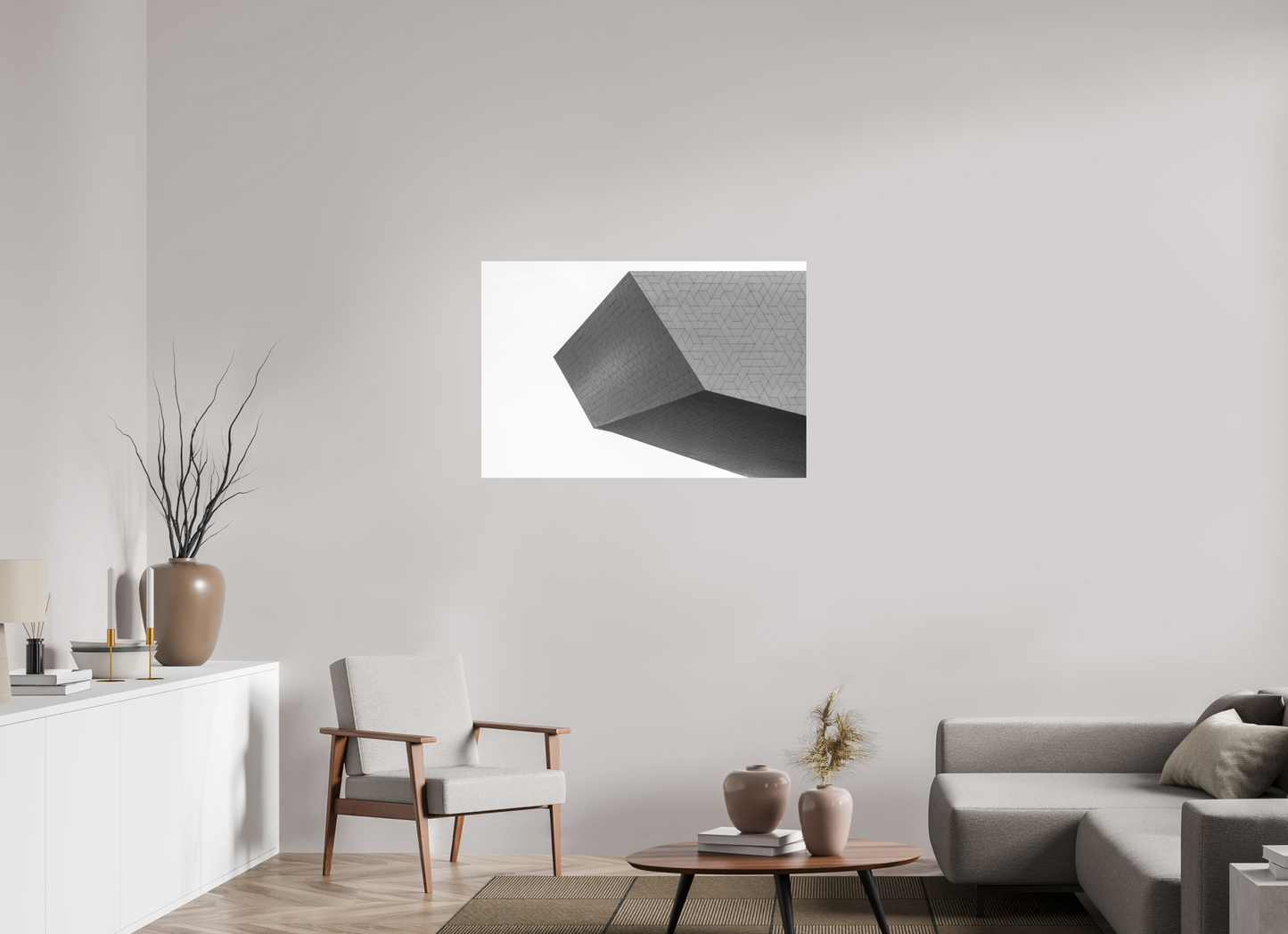 105 x 70 cm, Ilford on Aluminium behind Acrylic Glass Intruder - Schwarzweiß-Architekturfotografie - Hochwertiger Abzug in Galeriequalität
