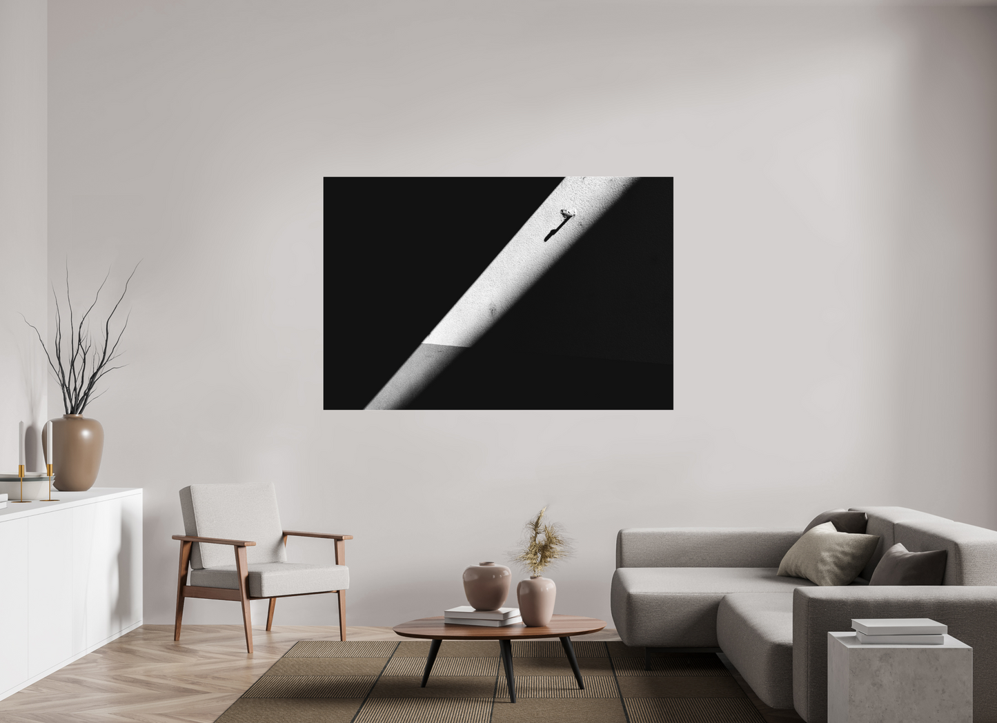 180 x 120 cm, Ilford on Aluminium behind Acrylic Glass Isolation - Abstrakte Schwarzweiß-Fotografie - Hochwertiger Abzug in Galeriequalität
