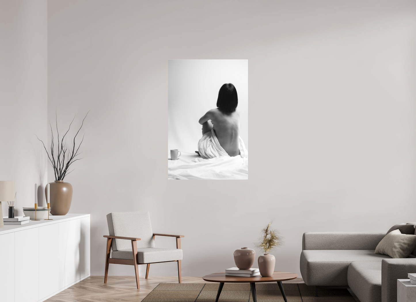 Absent - Schwarzweiß-Fotografie, Teilakt - Hochwertiger Abzug in Galeriequalität