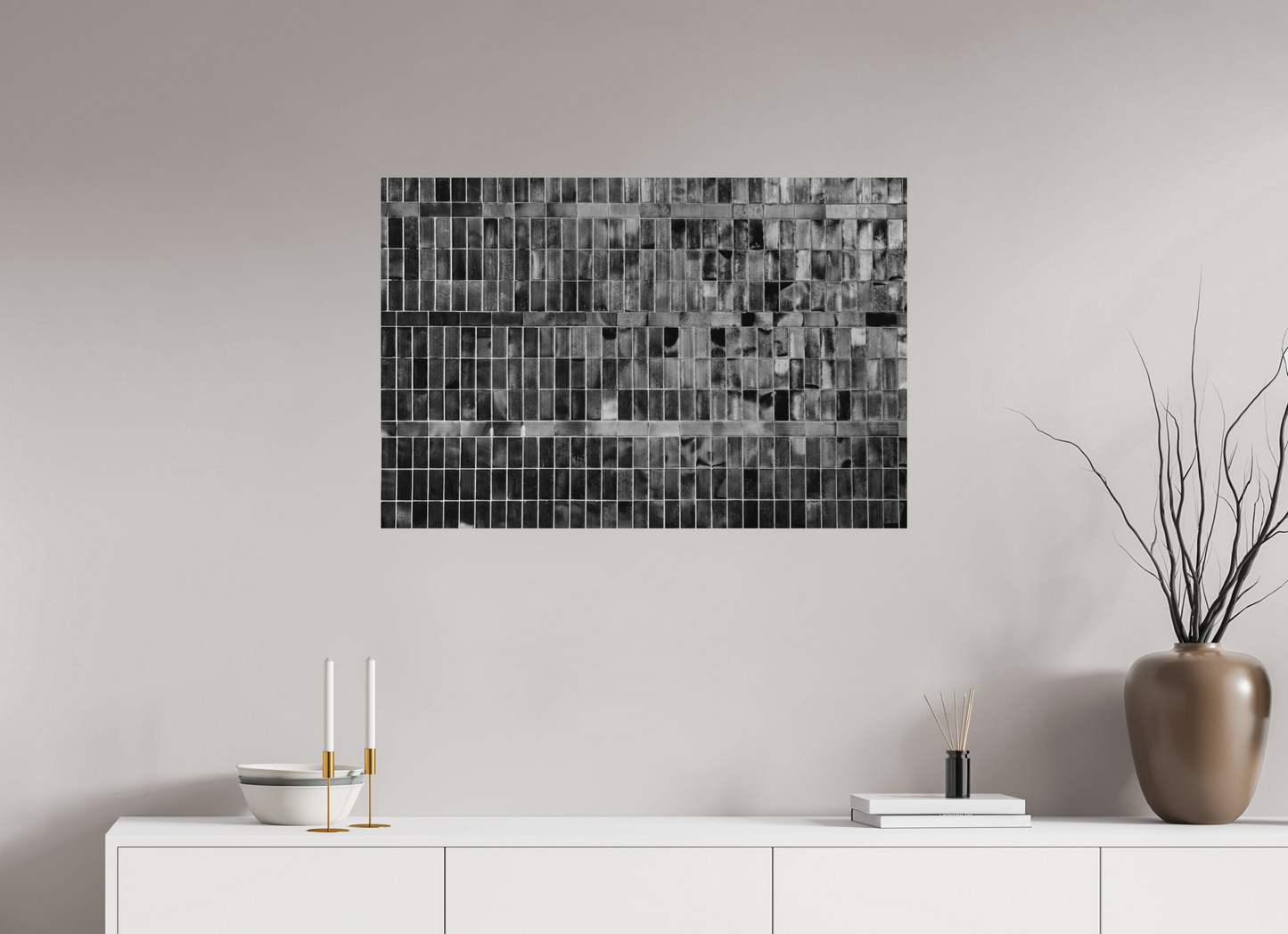 Tiles - Schwarzweiß-Fotografie, Naheinstellung - Hochwertiger Abzug in Galeriequalität