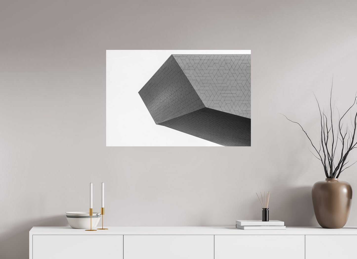 90 x 60 cm, Ilford Photo Print Intruder - Schwarzweiß-Architekturfotografie - Hochwertiger Abzug in Galeriequalität
