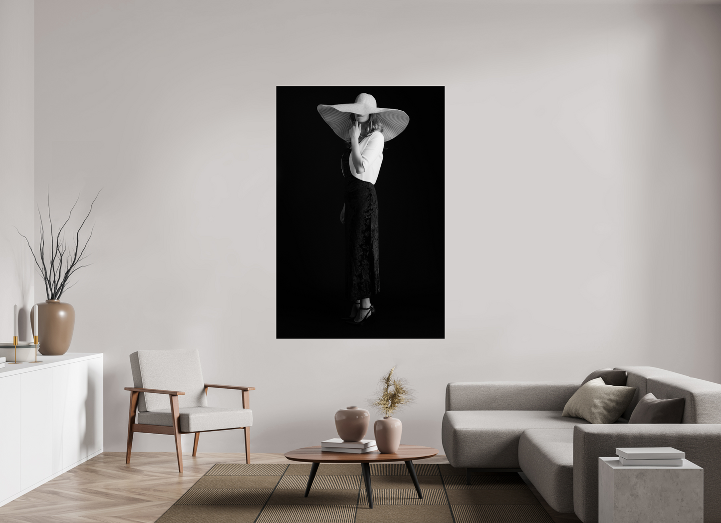 Distant - Schwarzweiß-Fotografie, Portrait - Hochwertiger Abzug in Galeriequalität