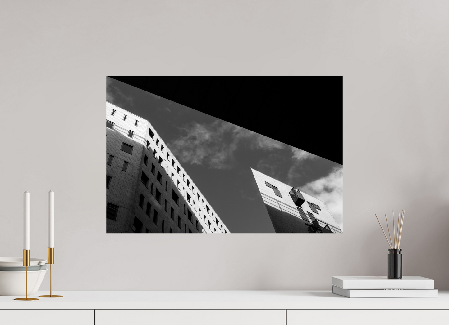 60 x 40 cm, Ilford Photo Print Truncated - Schwarzweiß-Architekturfotografie - Hochwertiger Abzug in Galeriequalität
