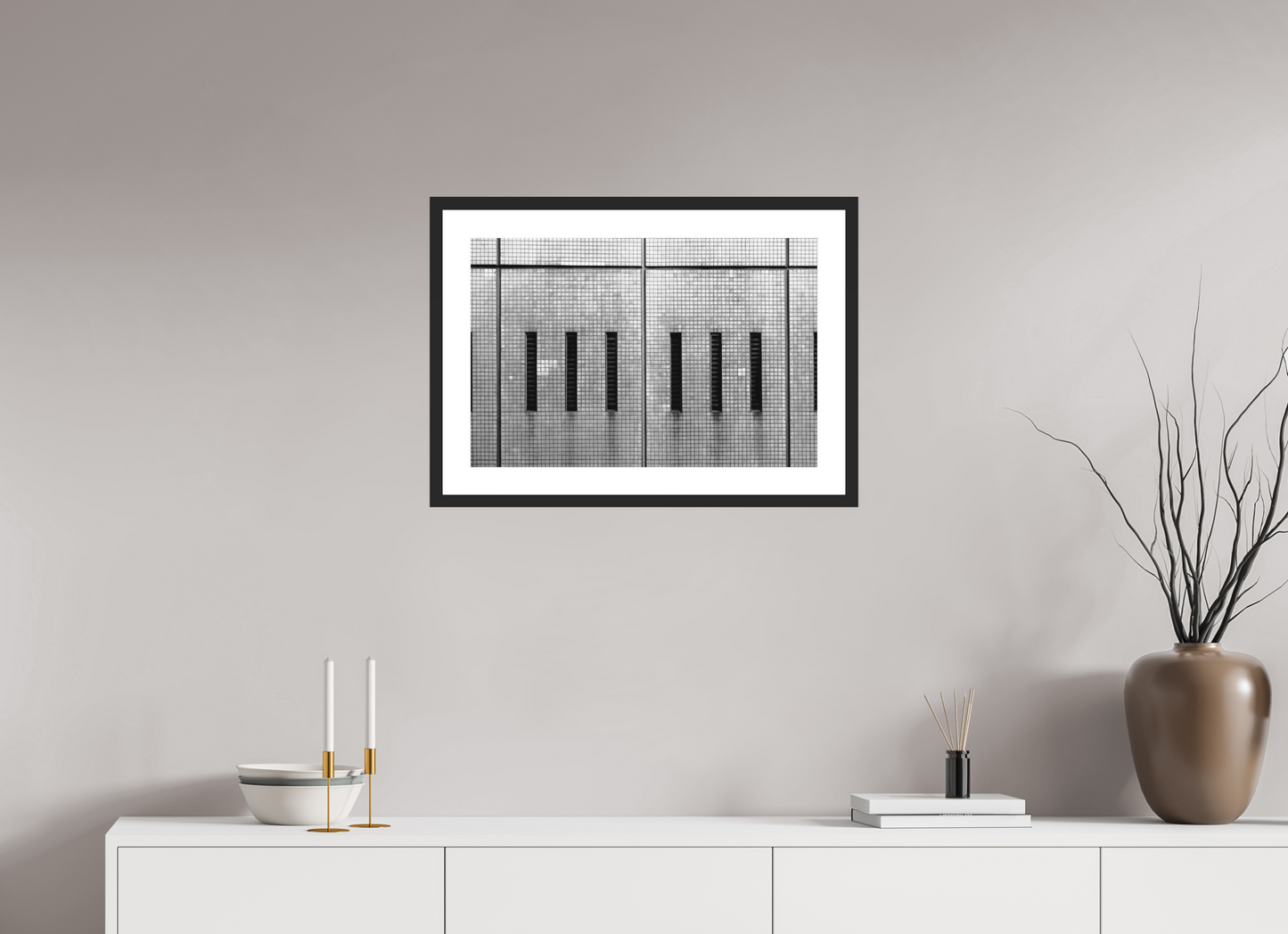 60 x 40 cm, Baryta Framed with Passepartout and Premium Glass Sixish - Schwarzweiß-Fotokunst - Hochwertiger Abzug