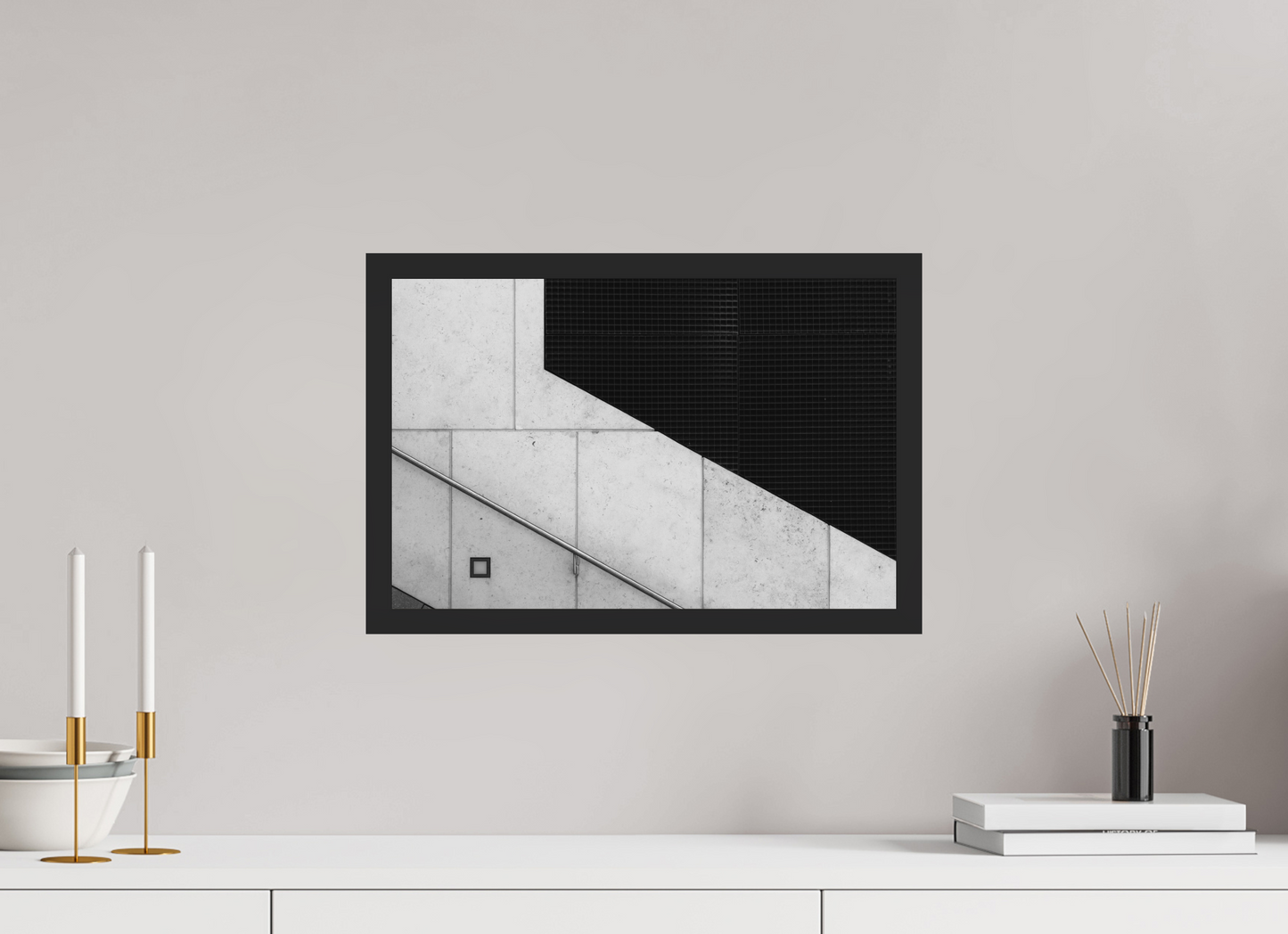 45 x 30 cm, Ilford on Aluminium, Framed Cut - Abstrakte Schwarzweiß-Fotografie - Hochwertiger Abzug in Galeriequalität