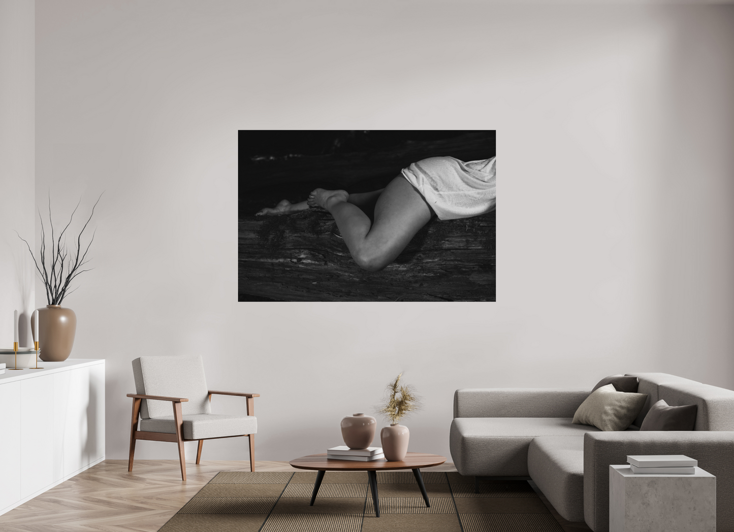 Rest - Schwarzweiß-Fotografie, Teilakt - Hochwertiger Abzug in Galeriequalität